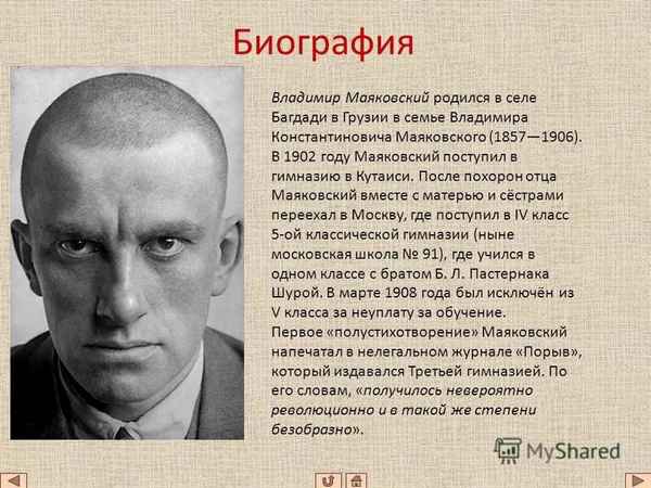  Владимир владимирович маяковский биография личная жизнь