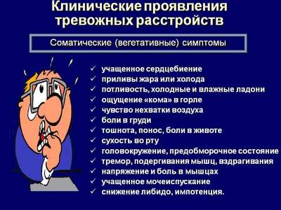 Симптомы, которые могут указывать на наличие тревожного расстройства