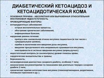 Диабетический кетоацидоз при сахарном диабете: симптомы, лечение