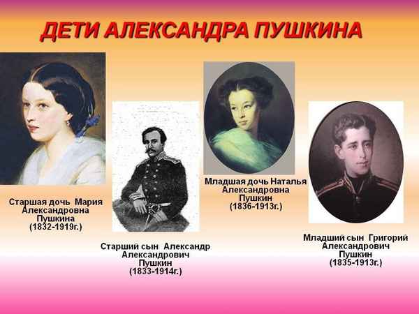  Александр сергеевич пушкин его дети