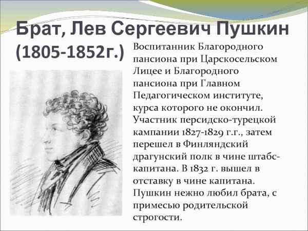  Лев сергеевич пушкин биография