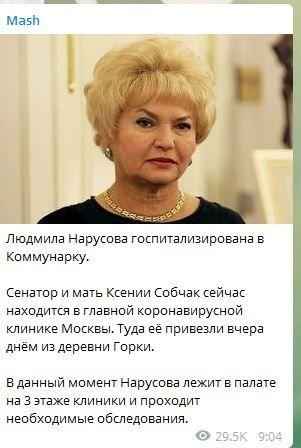 Людмила Нарусова, мать Ксении Собчак, попала в больницу с подозрением на коронавирус: врачи вынесли свой вердикт